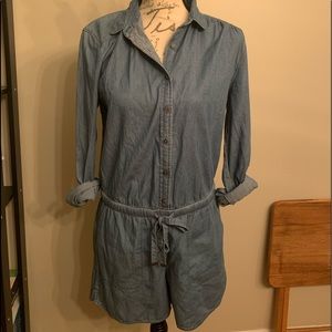 Loft denim romper size medium NWT